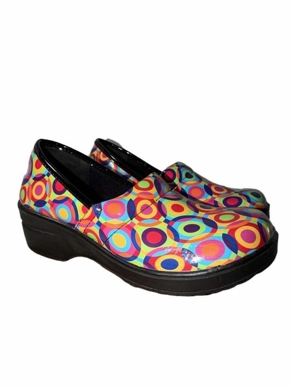 Easy Street Bind Slip Resistant Work Clogs Multi Color Circles